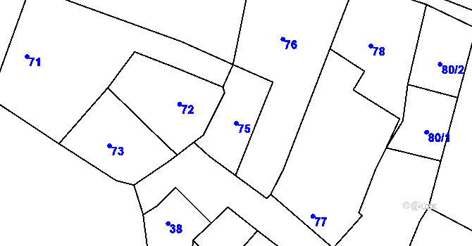 Parcela st. 75 v KÚ Horákov, Katastrální mapa