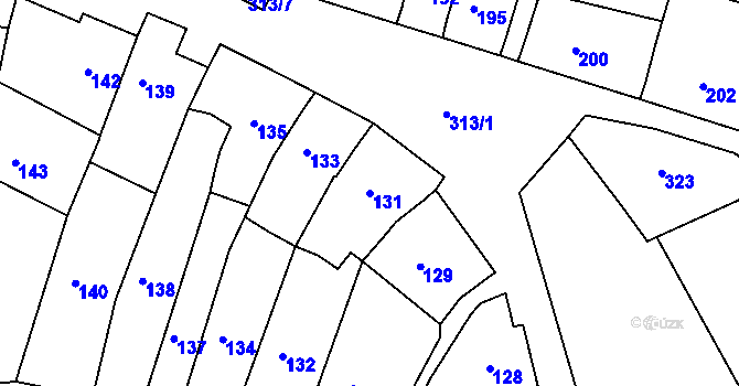 Parcela st. 131 v KÚ Horákov, Katastrální mapa