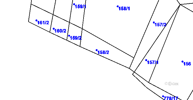 Parcela st. 158/2 v KÚ Horákov, Katastrální mapa