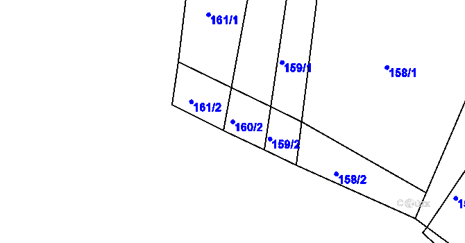 Parcela st. 160/2 v KÚ Horákov, Katastrální mapa
