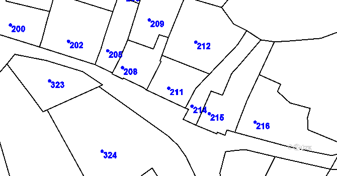 Parcela st. 211 v KÚ Horákov, Katastrální mapa
