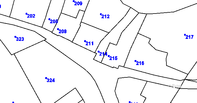 Parcela st. 214 v KÚ Horákov, Katastrální mapa