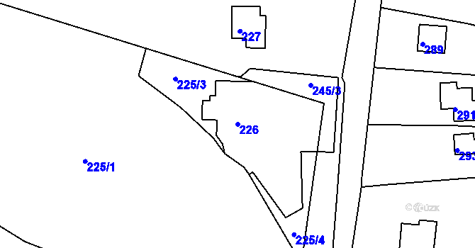 Parcela st. 226 v KÚ Horákov, Katastrální mapa