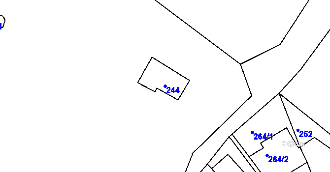 Parcela st. 244 v KÚ Horákov, Katastrální mapa