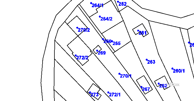 Parcela st. 269 v KÚ Horákov, Katastrální mapa