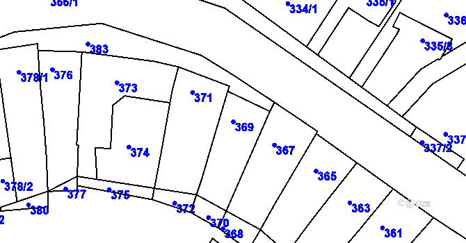 Parcela st. 369 v KÚ Horákov, Katastrální mapa