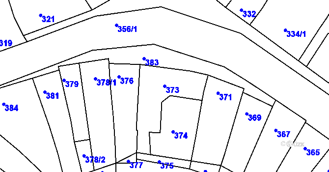 Parcela st. 373 v KÚ Horákov, Katastrální mapa