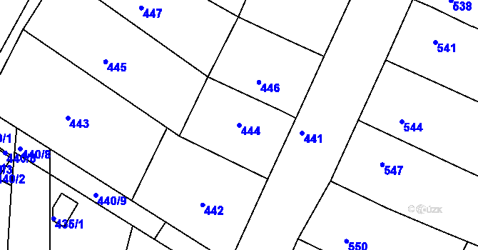Parcela st. 444 v KÚ Horákov, Katastrální mapa