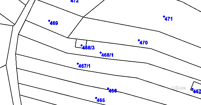 Parcela st. 468/1 v KÚ Horákov, Katastrální mapa