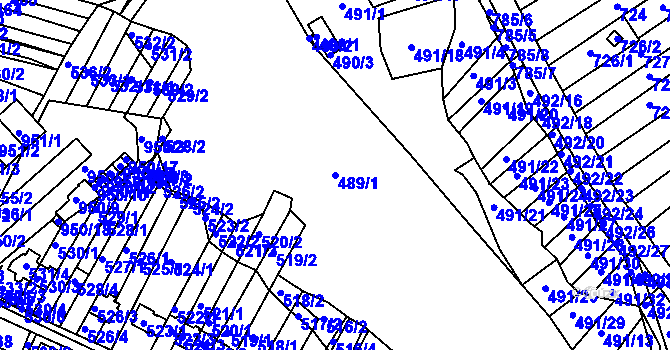 Parcela st. 489/1 v KÚ Horákov, Katastrální mapa