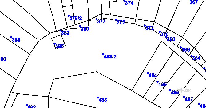 Parcela st. 489/2 v KÚ Horákov, Katastrální mapa
