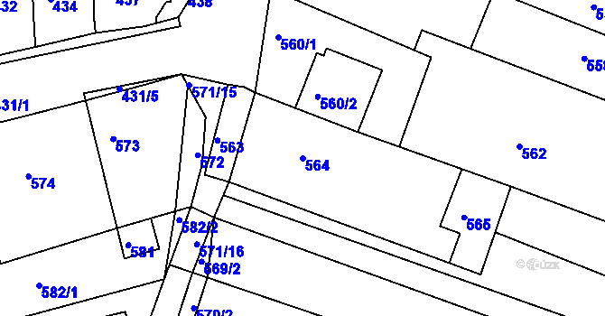 Parcela st. 564 v KÚ Horákov, Katastrální mapa