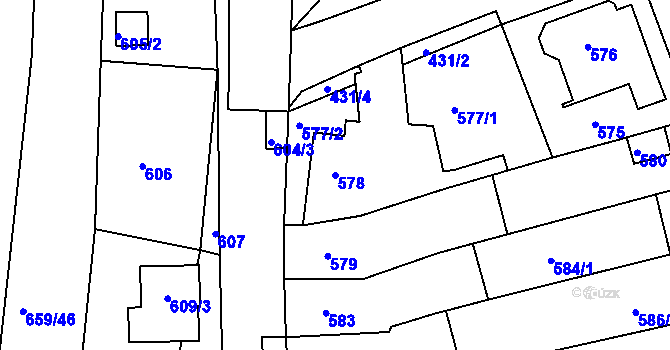 Parcela st. 578 v KÚ Horákov, Katastrální mapa