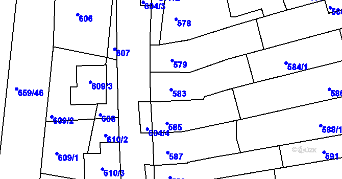 Parcela st. 583 v KÚ Horákov, Katastrální mapa