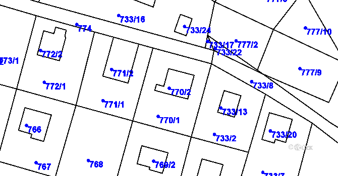 Parcela st. 770/2 v KÚ Horákov, Katastrální mapa