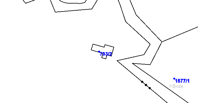 Parcela st. 793/2 v KÚ Horákov, Katastrální mapa