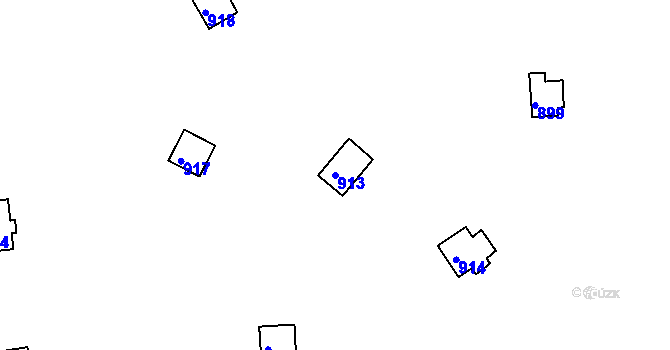 Parcela st. 913 v KÚ Horákov, Katastrální mapa