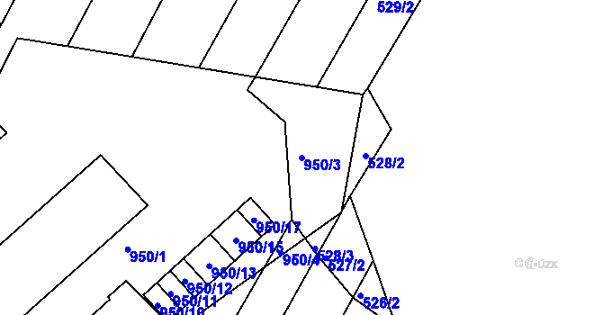 Parcela st. 950/3 v KÚ Horákov, Katastrální mapa