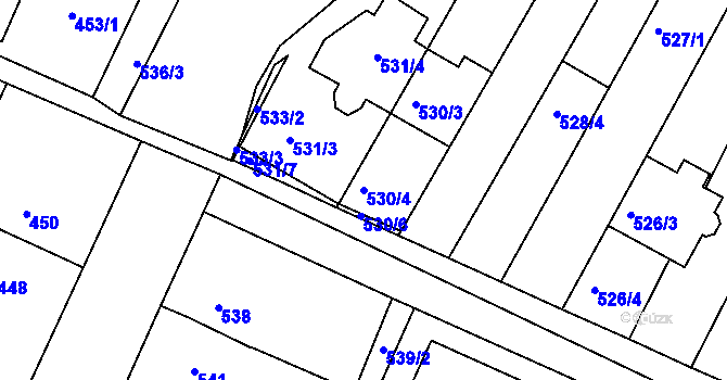 Parcela st. 530/4 v KÚ Horákov, Katastrální mapa