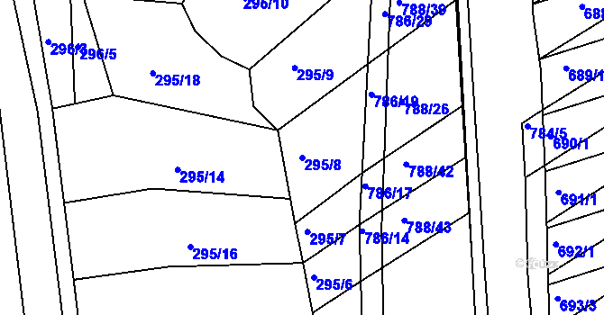 Parcela st. 295/8 v KÚ Horákov, Katastrální mapa