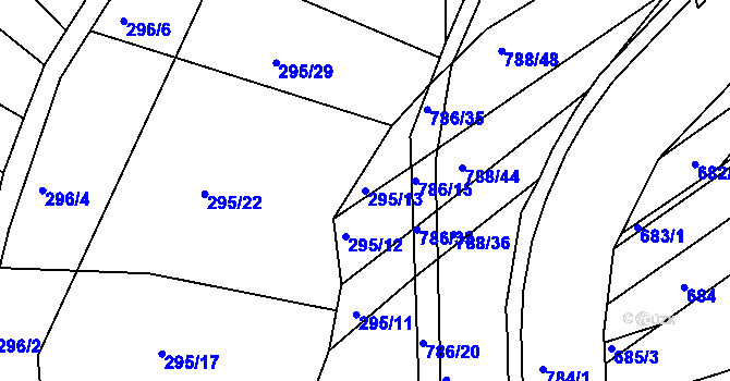 Parcela st. 295/13 v KÚ Horákov, Katastrální mapa