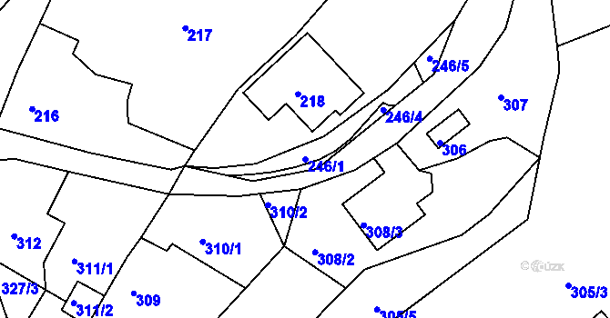 Parcela st. 246/1 v KÚ Horákov, Katastrální mapa