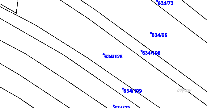 Parcela st. 634/128 v KÚ Horákov, Katastrální mapa