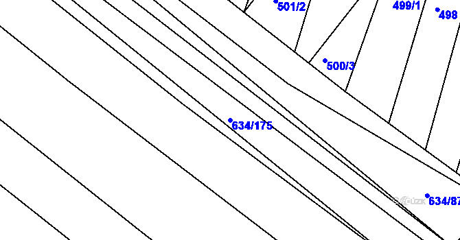 Parcela st. 634/175 v KÚ Horákov, Katastrální mapa