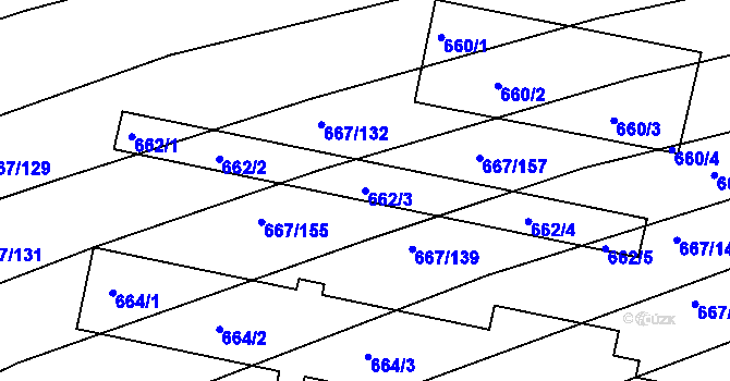 Parcela st. 662/3 v KÚ Horákov, Katastrální mapa
