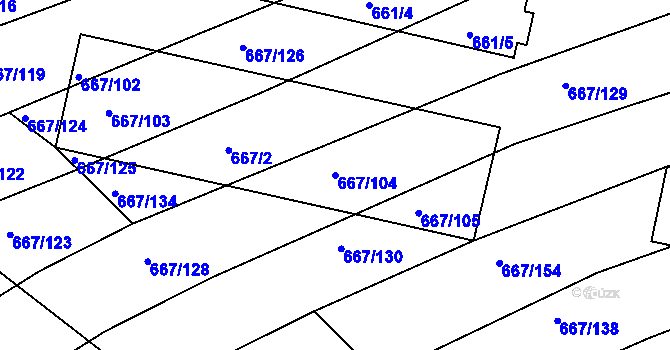 Parcela st. 667/104 v KÚ Horákov, Katastrální mapa