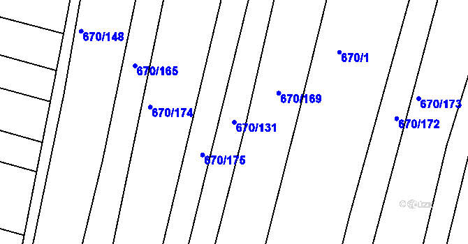 Parcela st. 670/131 v KÚ Horákov, Katastrální mapa