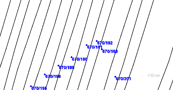 Parcela st. 670/181 v KÚ Horákov, Katastrální mapa