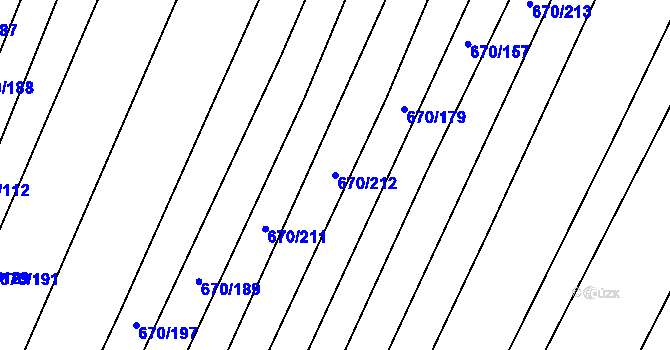 Parcela st. 670/212 v KÚ Horákov, Katastrální mapa