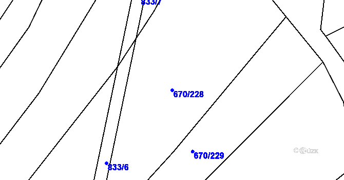 Parcela st. 670/228 v KÚ Horákov, Katastrální mapa
