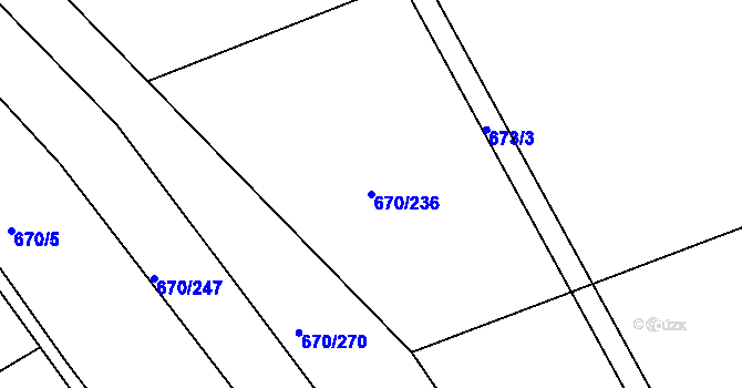 Parcela st. 670/236 v KÚ Horákov, Katastrální mapa