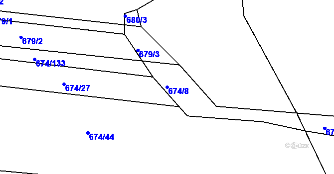 Parcela st. 674/8 v KÚ Horákov, Katastrální mapa