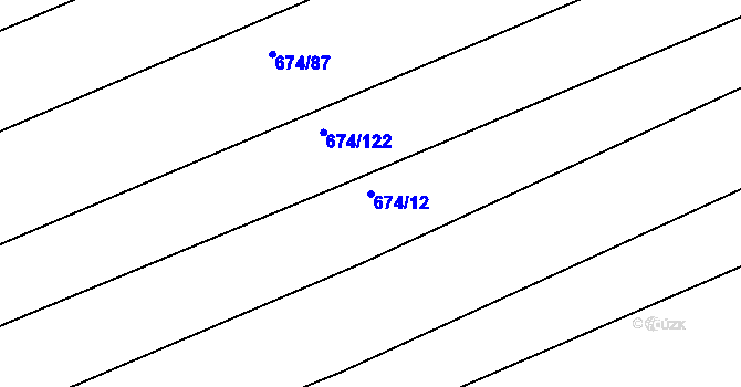 Parcela st. 674/12 v KÚ Horákov, Katastrální mapa