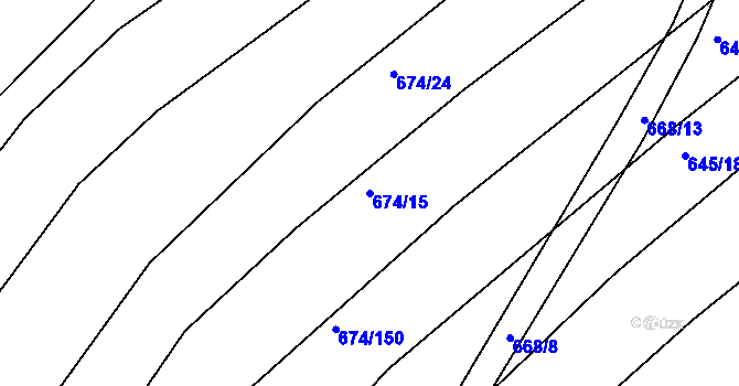 Parcela st. 674/15 v KÚ Horákov, Katastrální mapa