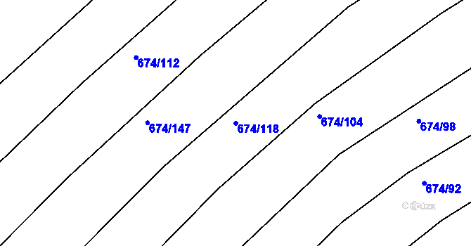 Parcela st. 674/118 v KÚ Horákov, Katastrální mapa