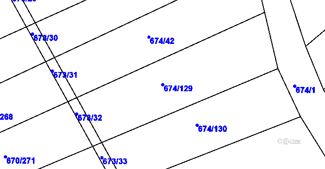 Parcela st. 674/129 v KÚ Horákov, Katastrální mapa