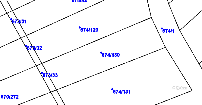 Parcela st. 674/130 v KÚ Horákov, Katastrální mapa