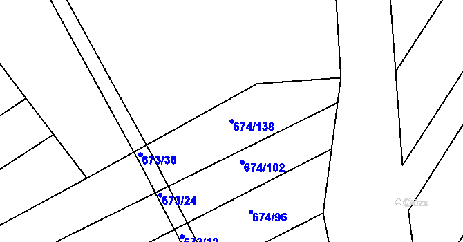 Parcela st. 674/138 v KÚ Horákov, Katastrální mapa