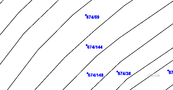 Parcela st. 674/144 v KÚ Horákov, Katastrální mapa