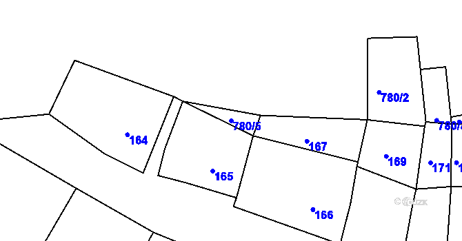 Parcela st. 780/5 v KÚ Horákov, Katastrální mapa