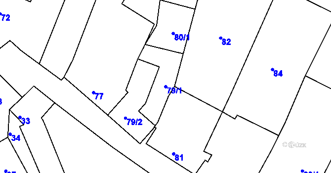 Parcela st. 79/1 v KÚ Horákov, Katastrální mapa