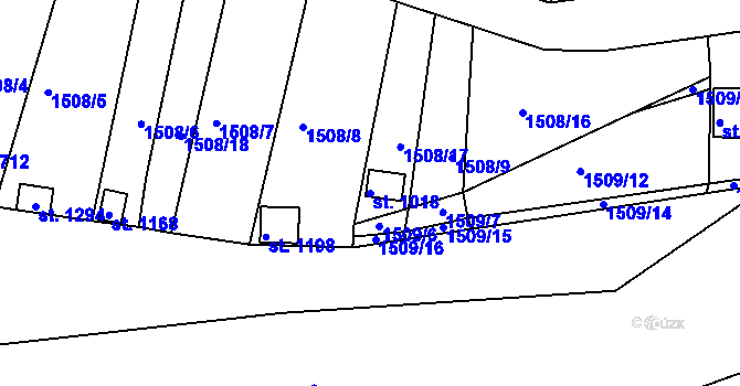 Parcela st. 1018 v KÚ Horažďovice, Katastrální mapa