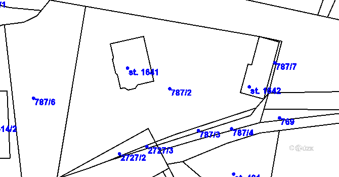 Parcela st. 787/2 v KÚ Horažďovice, Katastrální mapa
