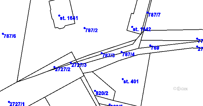 Parcela st. 787/3 v KÚ Horažďovice, Katastrální mapa