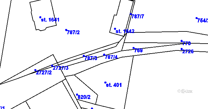 Parcela st. 787/4 v KÚ Horažďovice, Katastrální mapa