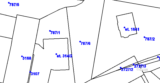 Parcela st. 787/6 v KÚ Horažďovice, Katastrální mapa